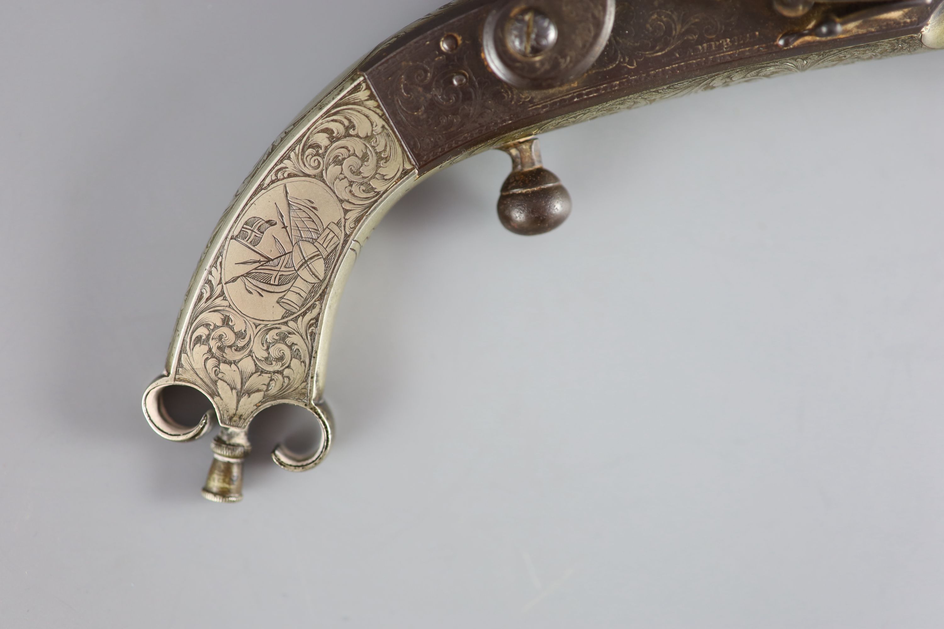 A good Scottish all-metal flintlock belt pistol c.1830, 24cm long